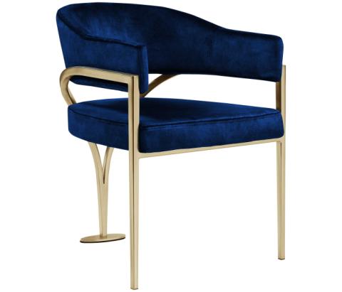 553navy-c - Cozyliving Furniture  - Madelyn - Fabric Dining Chair (Set of 2) - Navy