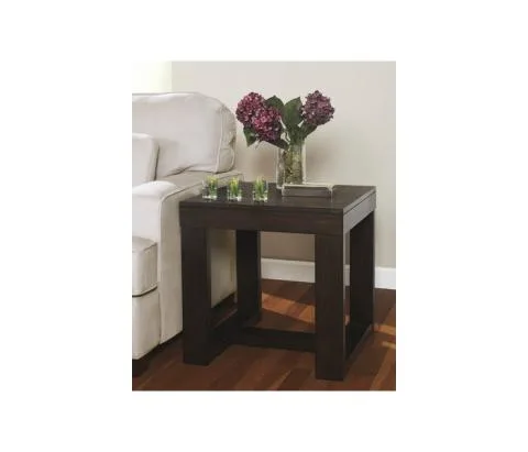 Watson - Dark Brown - Square End Table, 23.88"