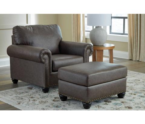 Roxmere - Umber - 2 Pc. - Chair, Ottoman
