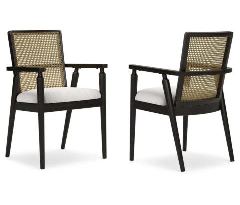 Harbor Manor - Black - Dining Upholstered Arm Chair (Set of 2)