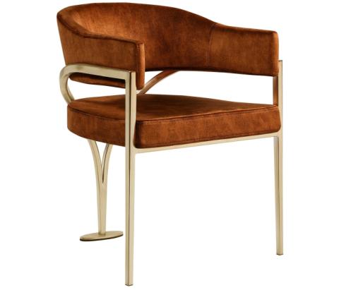 553cognac-c - Cozyliving Furniture  - Madelyn - Fabric Dining Chair (Set of 2) - Cognac