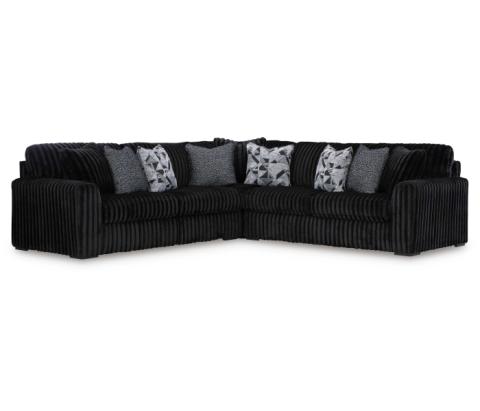Midnight-Madness - Onyx - 3-Piece Sectional, 121"