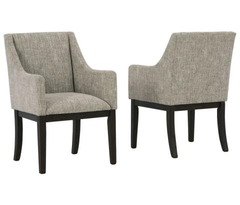 Burkhaus - Beige / Dark Brown - Dining UPH Arm Chair (Set of 2)