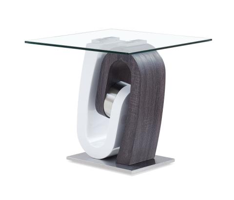 T4127 - End Table - Clear / Silver / White /, 23.62"