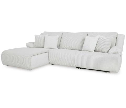 Top Tier - Alloy - 3-Piece Reclining Sectional Sofa With Laf Press Back Chaise, 133"