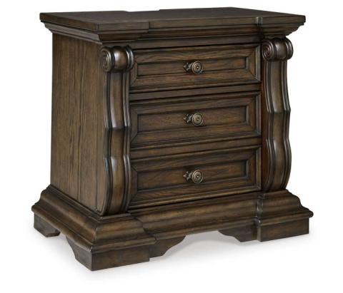 Maylee - Dark Brown - Three Drawer Night Stand