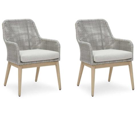 Seton Creek - Gray - Arm Chair With Cushion (Set of 2)