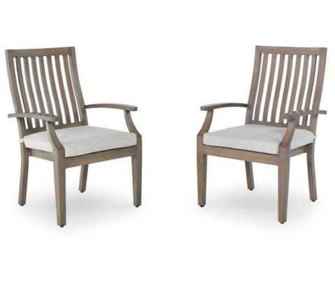 Rainier Ranch - Brown / Beige - Arm Chair With Cushion (Set of 2)