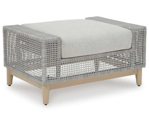 Seton Creek - Gray - Ottoman With Cushion