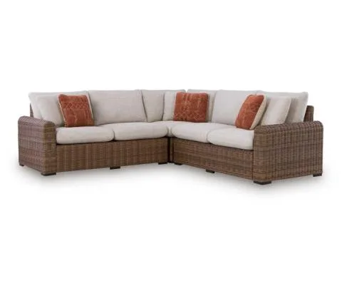Dolan Creek 3-Piece Outdoor Sectional Beige / Brown