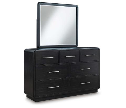 Rowanbeck - Black - Dresser And Mirror, 63.75" Wide