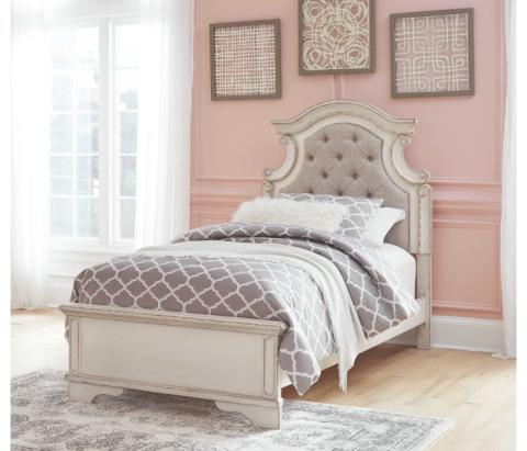 Realyn - Chipped White - Twin Upholstered Panel Bed