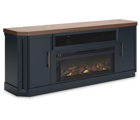 Landocken - Two-tone - 83" TV Stand With Electric Fireplace