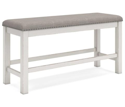 Robbinsdale - Antique White - Dbl Counter Height Upholstered Dining Bench