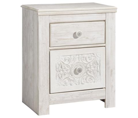 Paxberry - Whitewash - Two Drawer Night Stand