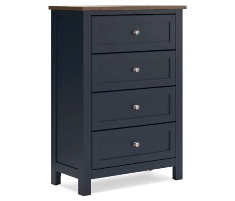 Landocken - Brown / Blue - Four Drawer Chest, 48.13" Tall