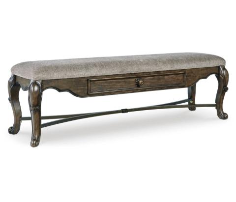 Maylee - Dark Brown - Upholstered Storage Bench