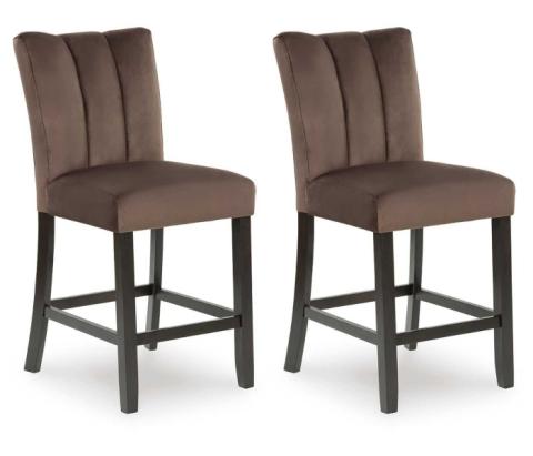 Jeshina - Mocha - Upholstered Barstool (Set of 2)