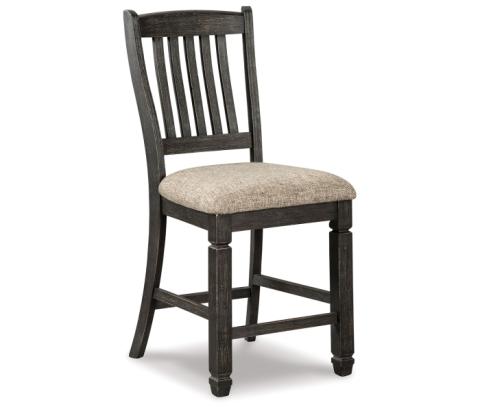Tyler Creek - Black / Grayish Brown - Upholstered Barstool (Set of 2)