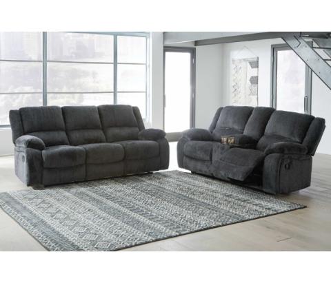 Draycoll - Dark Gray - 2 Pc. - Reclining Sofa, Loveseat