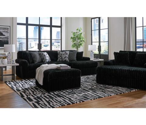 Midnight-Madness - Onyx - 4 Pc. - 2-Piece Sectional Sofa With Raf Corner Chaise, Chaise, Ottoman