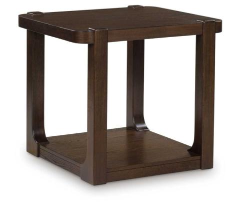 Breckington - Dark Brown - Rectangular End Table, 27.13"