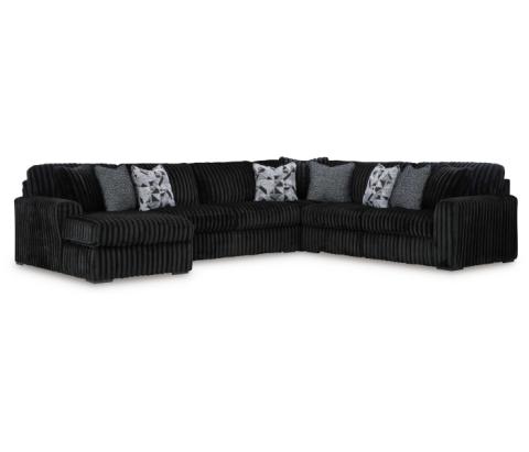 Midnight-Madness - Onyx - 4-Piece Sectional With Laf Corner Chaise, 151"