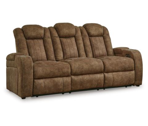 Wolfridge - Brindle - Power Reclining Sofa With Adj Headrest, 86"