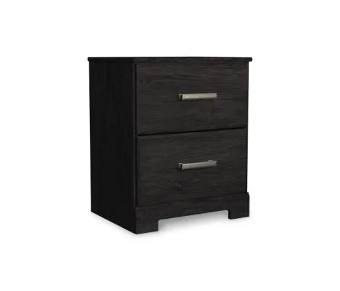 Belachime - Charcoal - Two Drawer Night Stand