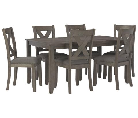 Caitbrook - Gray - RECT DRM Table Set (Set of 7)