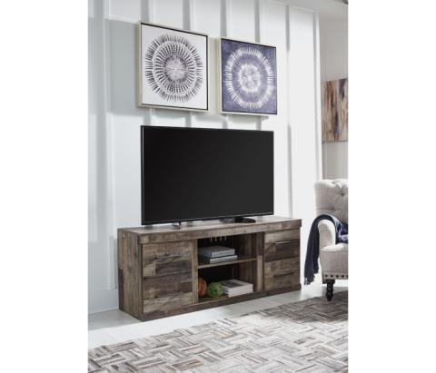 Derekson - Multi Gray - LG TV Stand w/Fireplace Option