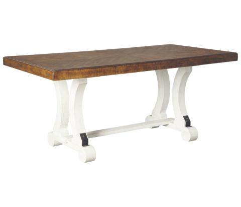 Valebeck - White / Brown - Rectangular Dining Room Table, 36"