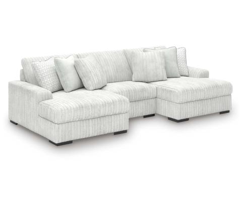 Stupendous - Alloy - 3-Piece Sectional With Double Chaise, 143"