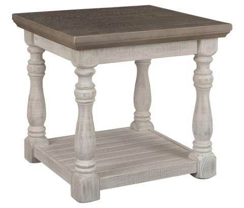Havalance - Gray / White - Rectangular End Table, 26"