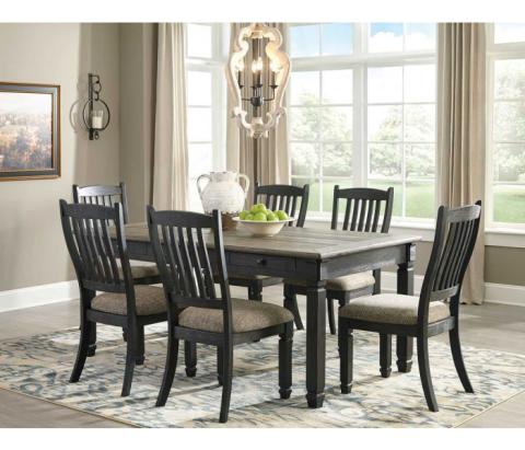 Tyler Creek - Dark Gray - 7 Pc. - Dining Room Table, 6 Side Chairs