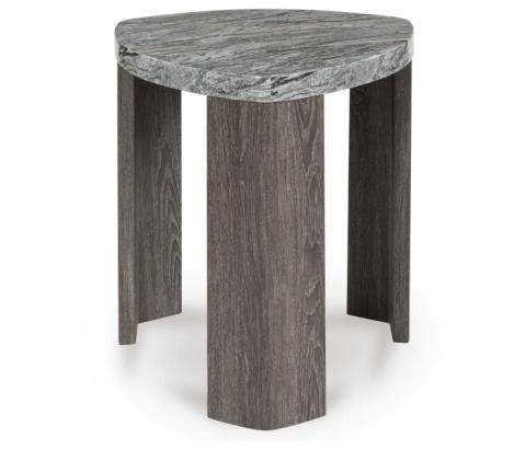 Surmour - Gray / Brown - Triangle End Table, 24.13"