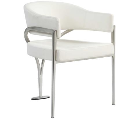 554cream-c - Cozyliving Furniture  - Madelyn - Faux Leather Dining Chair (Set of 2) - Cream