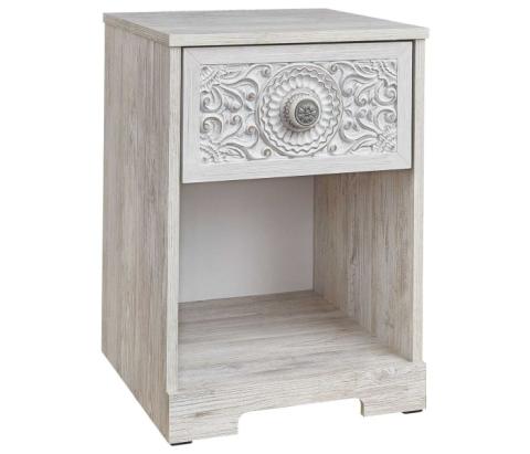 Paxberry - Whitewash - One Drawer Night Stand