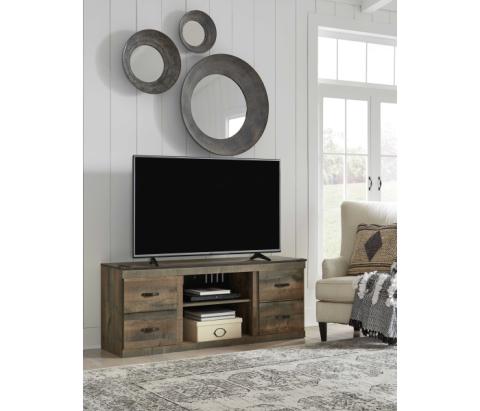 Trinell - Brown Dark - TV Stand w/Fireplace Option - 60" x 14.8" x 24.33"