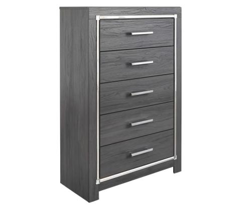 Lodanna - Gray - Five Drawer Chest, 51.02" Tall