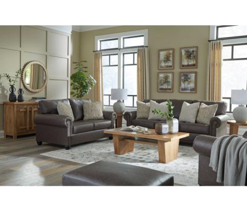 Roxmere - Umber - 4 Pc. - Sofa, Loveseat, Chair, Ottoman