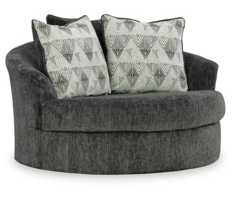 Biddeford - Shadow - Oversized Swivel Accent Chair