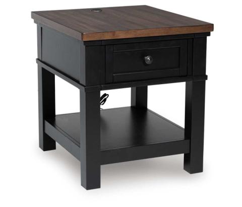 Wildenauer - Brown / Black - Rectangular End Table, 21.5"