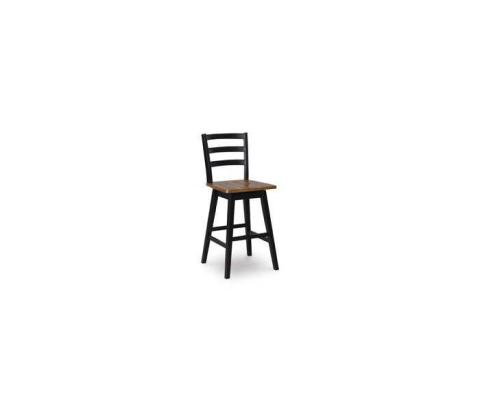 Wildenauer - Brown / Black - Tall Swivel Barstool (Set of 2)