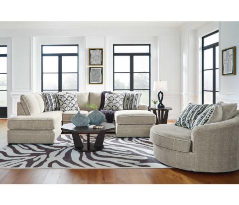 Calnita - Sisal - 3 Pc. - 2-Piece Sectional With Laf Corner Chaise, Oversized Swivel Accent Chair