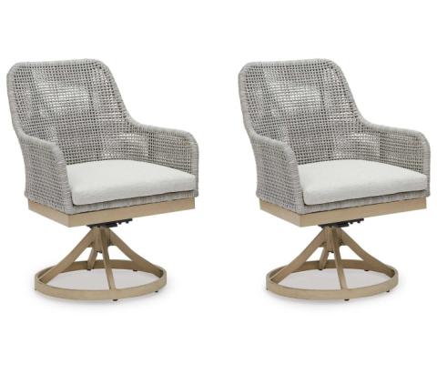 Seton Creek - Gray - Swivel Chair With Cushion (Set of 2)