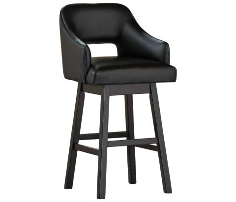 Tallenger - Black / Dark Brown - Tall UPH Swivel Barstool(Set of 2)