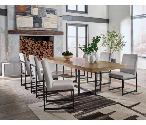 Tomtyn - Light Brown - 7 Pc. - Rectangular Dining Extension Table, 6 Side Chairs