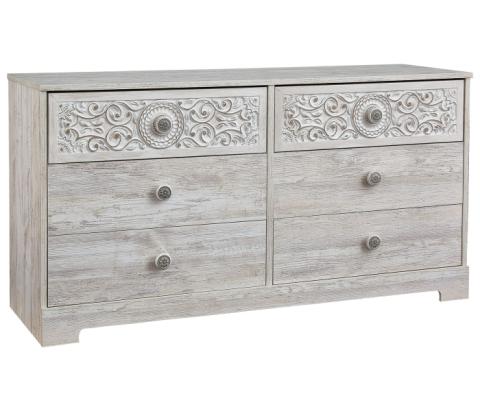 Paxberry - Whitewash - Six Drawer Dresser - Weatherworn, 59.02" Wide