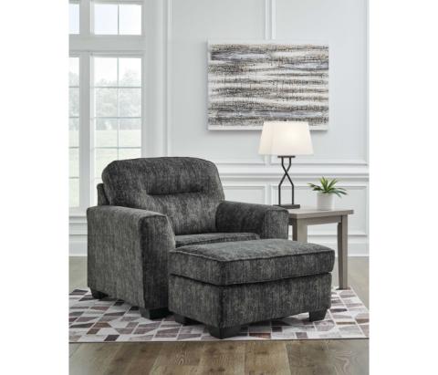Lonoke - Gunmetal - 2 Pc. - Chair And A Half, Ottoman